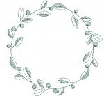 Simple, light design - floral wreath, open space for a logo or monogram. letters not included , Custom Monogram  Machine embroidery designs 