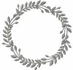 Floral Monogram Wreath Machine Embroidery Design 