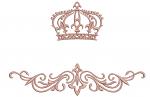 Crown and Horizontal Pattern Machine Embroidery Design 
