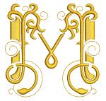 Monogram letter M machine embroidery design – personalized initial embroidery pattern