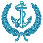 Anchor and Laurel Wreath Machine Embroidery Design, Nautical Laurel Crown, Victory Symbol, 3 Sizes 