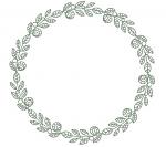 Floral Monogram Wreath Machine Embroidery Design 