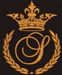 Crown and Laurel Monogram S Machine Embroidery Design 
