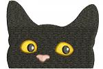 Peeking black cat for pocket machine embroidery design tested 