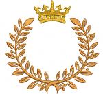 Crown and Laurel Wreath Machine Embroidery Design 