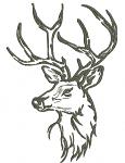 Deer head machine embroidery design 