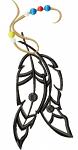 Feathers Machine Embroidery Design, Instant Download 