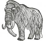 Woolly mammoth machine embroidery design 