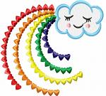 Rainbow Cloud Machine Embroidery Design 