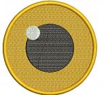 Round Yellow Doll Eye Machine Embroidery Design 