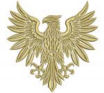 Golden heraldic eagle roman legion embroidery design
