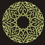 Oriental circular pattern / round baroque frame - machine embroidery design 