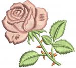 Pink Rose Machine Embroidery Design, Small Flower Cap and Hat Embroidery File, Mini Botanical Rose Digital File  
