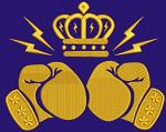 Boxing gloves with laurel wreath machine embroidery design 