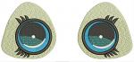 Big Blue Eye Machine Embroidery Designs for Plush Toy (Pair: Left & Right), Instant Download 