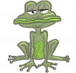 Cute frog machine embroidery design 
