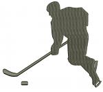 Hockey Player Silhouette. Machine Embroidery Design, Instant Download  