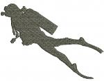 Scuba Diver Machine Embroidery Design  