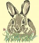 Cute rabbit bunny, low stitch count, easter animal – Machine Embroidery Design