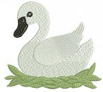Elegant swan machine embroidery design 