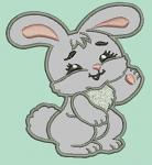 Cute Bunny Applique Machine Embroidery Design, Baby Rabbit Digital File  