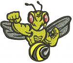 Angry hornet with red eyes Machine Embroidery Design 