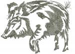 wild boar mashine embroidery design 01