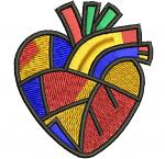 Abstract heart machine embroidery design 