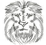 Lion Line Art Machine Embroidery Design 