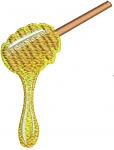 Honey Dripping from Wooden Honey Spoon Machine Embroidery Design 