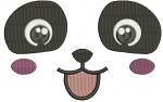 Panda face with eyes and nose machine embroidery design 