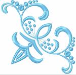 Curl Pattern Scroll Corner Machine Embroidery Design 