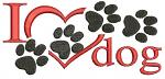 I love dog Machine Embroidery Designs, instantly download 3 sizes 