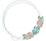  Floral Monogram Wreath Machine Embroidery Design 