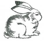 Rabbit Machine Embroidery Design Low Stitch Count  