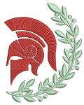 Spartan helmet and laurel branch Machine Embroidery Design 