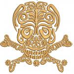 Skull with Crossbones Machine Embroidery Design 