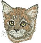 Tabby Cat Face Machine Embroidery Design, Kitty Pocket Peeker Digital File 
