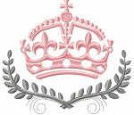 Crown and pattern machine embroidery design 