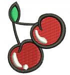 Cherries Mini Machine Embroidery Design, Small Fruit Motif, Cute Stitch Pattern for Clothing and Accessories 