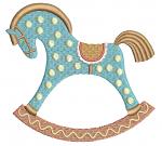 Rocking Horse Vintage Toy Machine Embroidery Design, Nursery Hobbyhorse Digital File 