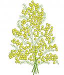 Mimosa  branch Machine Embroidery Design 