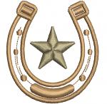 Horseshoe Star Western Machine Embroidery Design