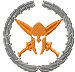 Spartan, shield, swords and laurel wreath Machine Embroidery Design  