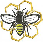 Bee and Honeycomb Machine Embroidery Design 