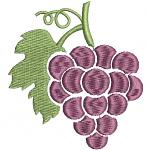 Bunch of Grapes and Leaves Machine Embroidery Design 