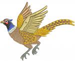 Flying Ring Necked Pheasant Machine Embroidery Design, Game Bird Embroidery Pattern, Wildlife Hunting Embroidery File