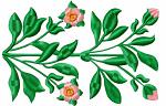 Border branch of wild rose with flowers machine embroidery design 
