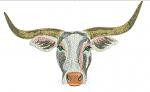 Texas Longhorn Bull Machine Embroidery Design 