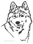 Wolf three sizes - machine embroidery design 